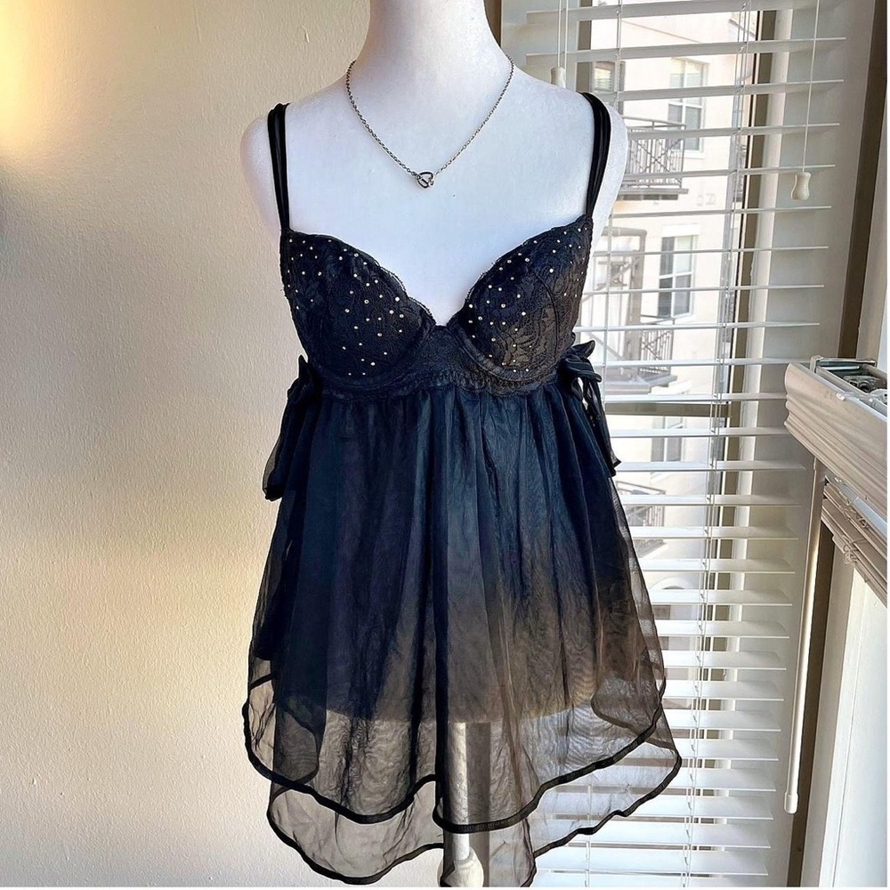 Y2K sheer babydoll top